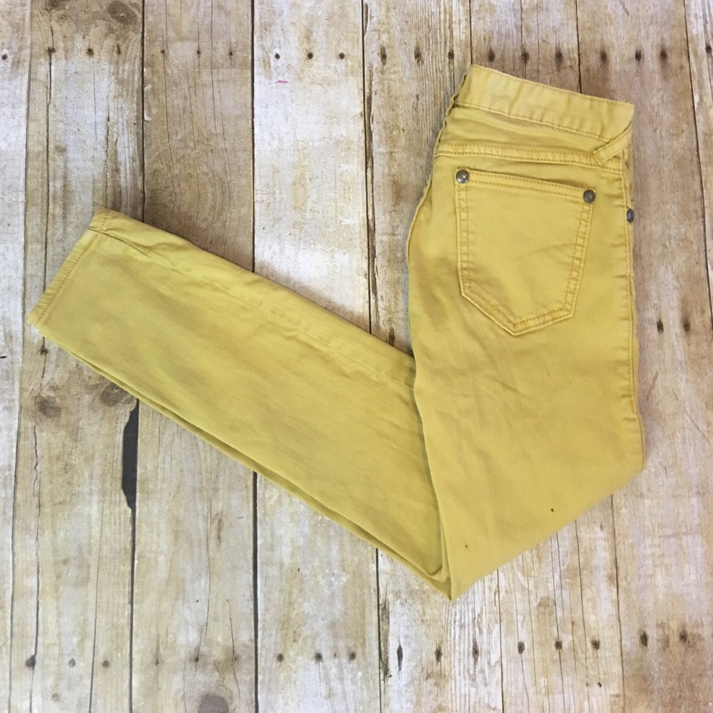 Free People Womens Skinny Jeans Pants Yellow Sz 24