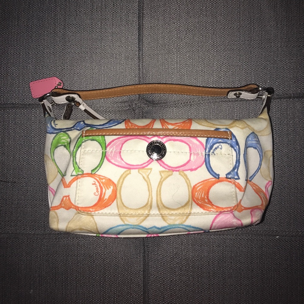 Coach Hamptons weekend scribble hobo cosmetic bag