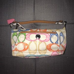 Coach Hamptons weekend scribble hobo cosmetic bag