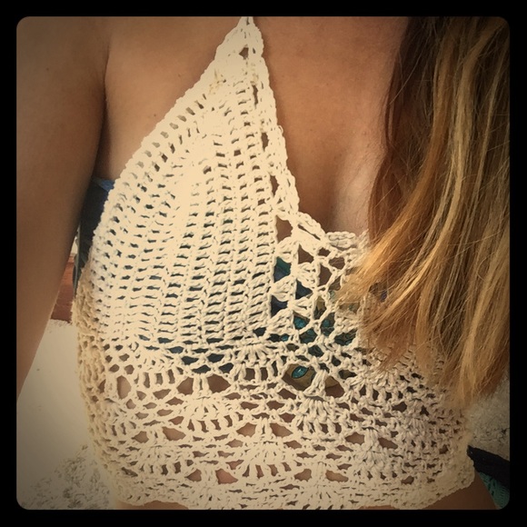 handmade Accessories - Sale! Gorgeous goddess crochet bralette in cream