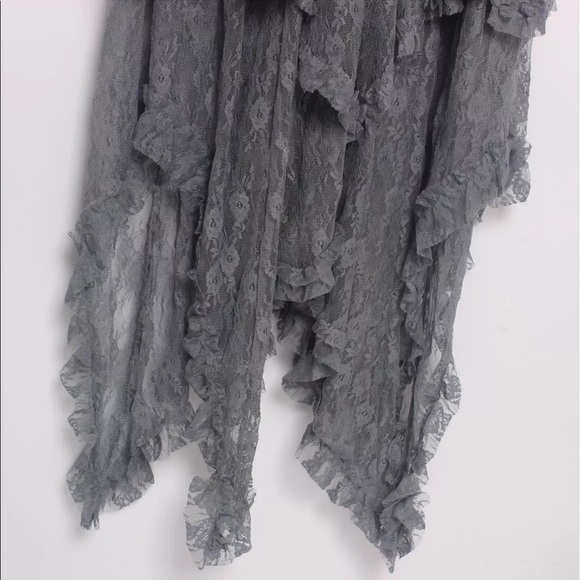 • Graphite Gray Boho Gypsy Lace Dress • - Picture 5 of 8