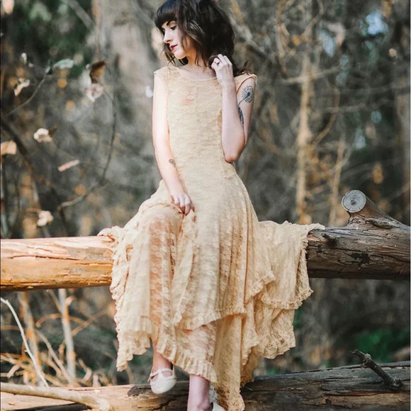 • Gypsy Lace Boho Dress - Victorian Cream - Picture 3 of 8