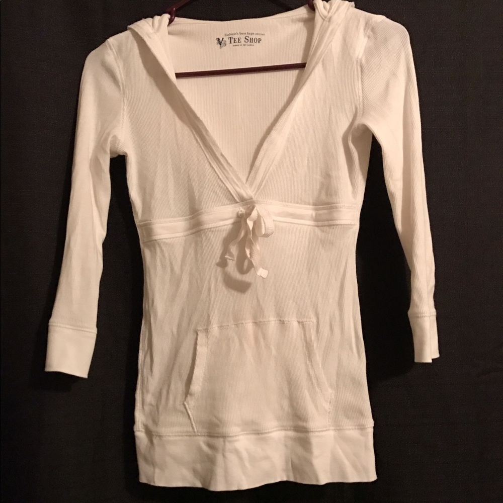 White lightweight hoodie