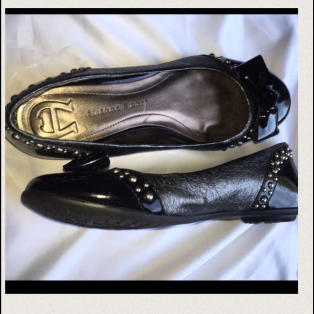 Brand New Black Patent leather and gunmetal flats