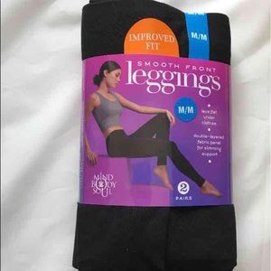 Black leggings, control top and slimming