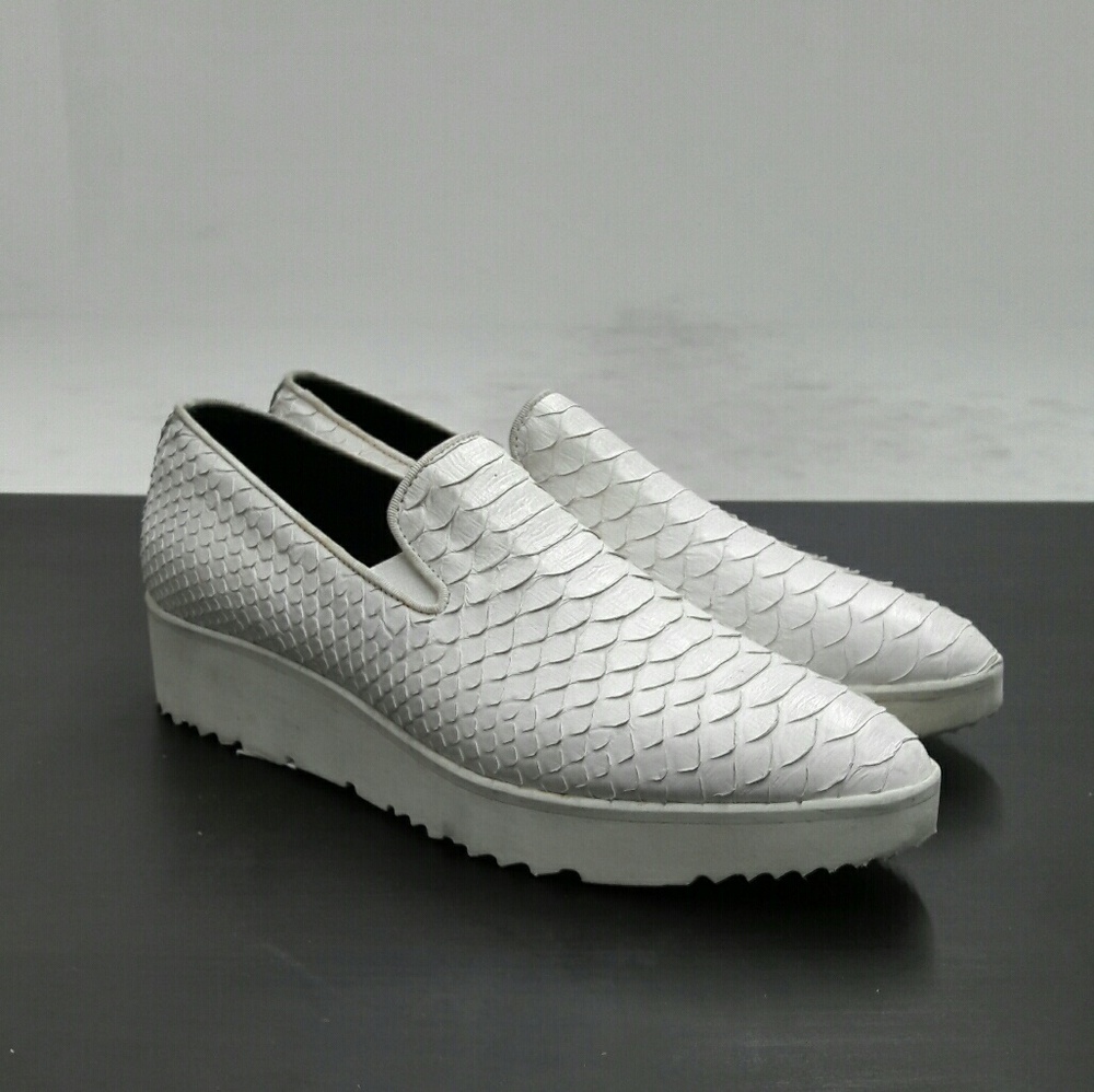 Genuine White Python Creeper Loafers