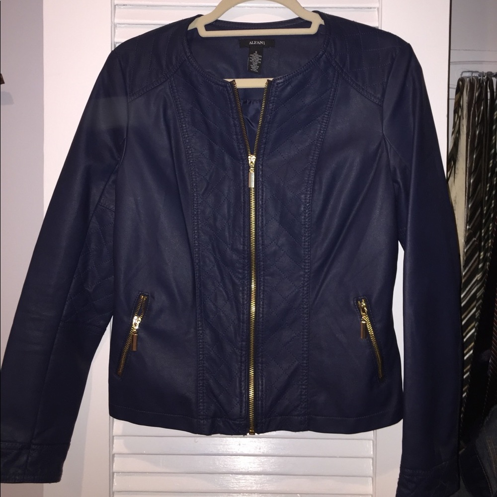 Alfani Navy Motorcylce Jacket