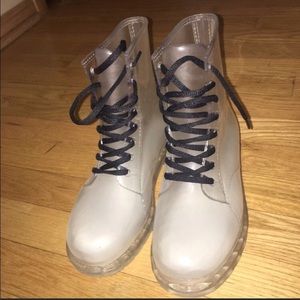 Clear jelly rain boots