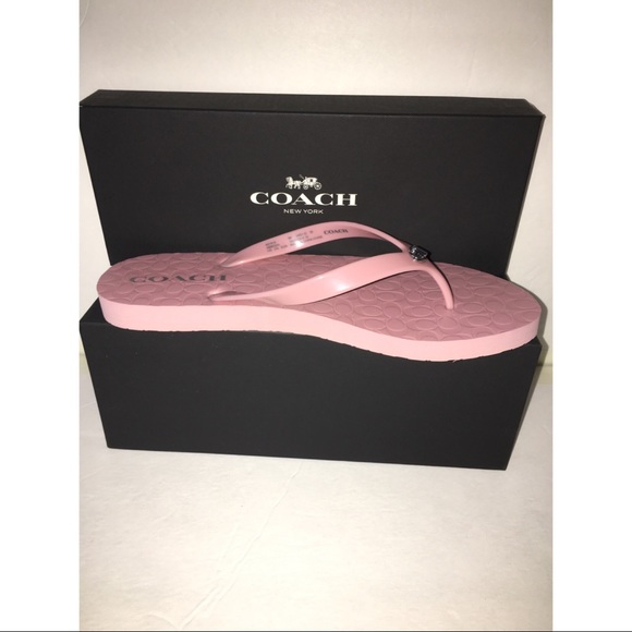 pink coach flip flops