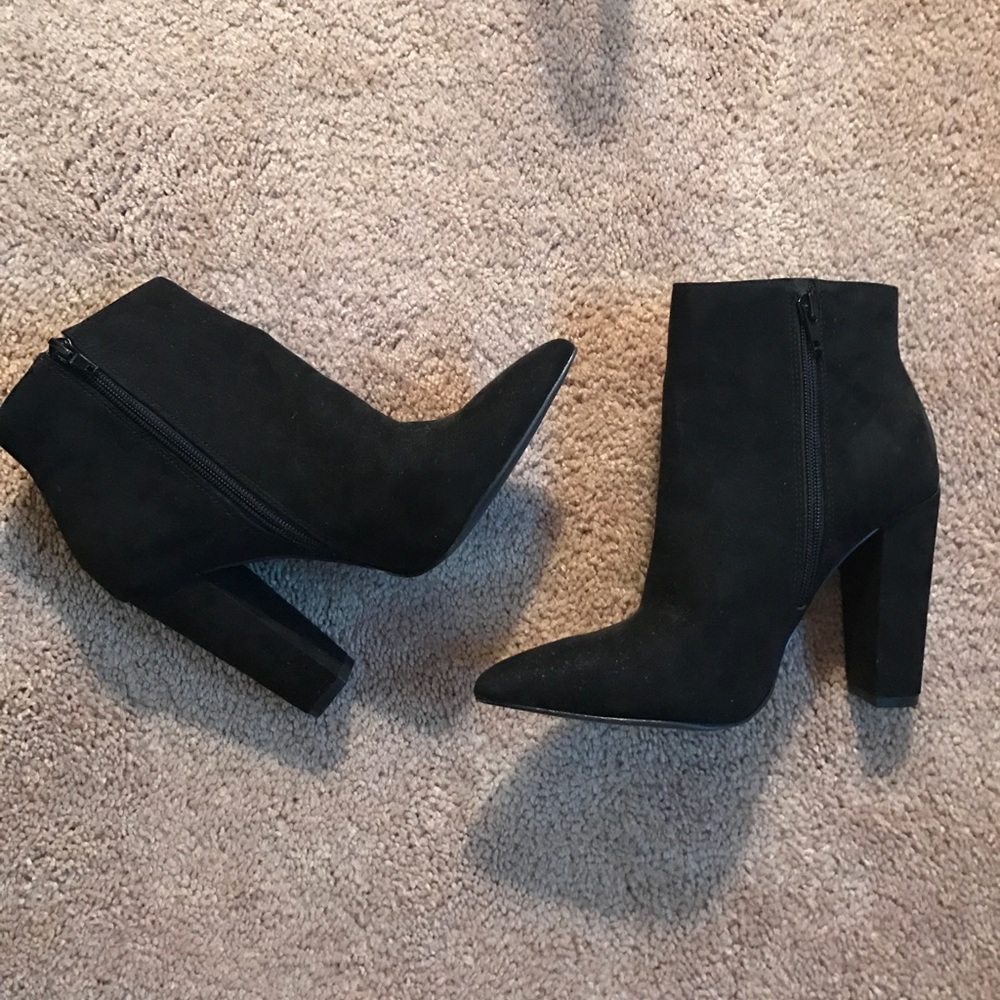 BCBG suede zip bootie