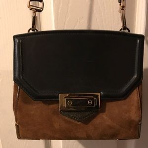 ALEXANDER WANG SUEDE MARION BAG WITH PALE GOLD