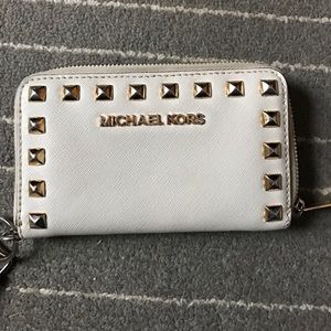 Grey Studded Michael Kors Wristlet