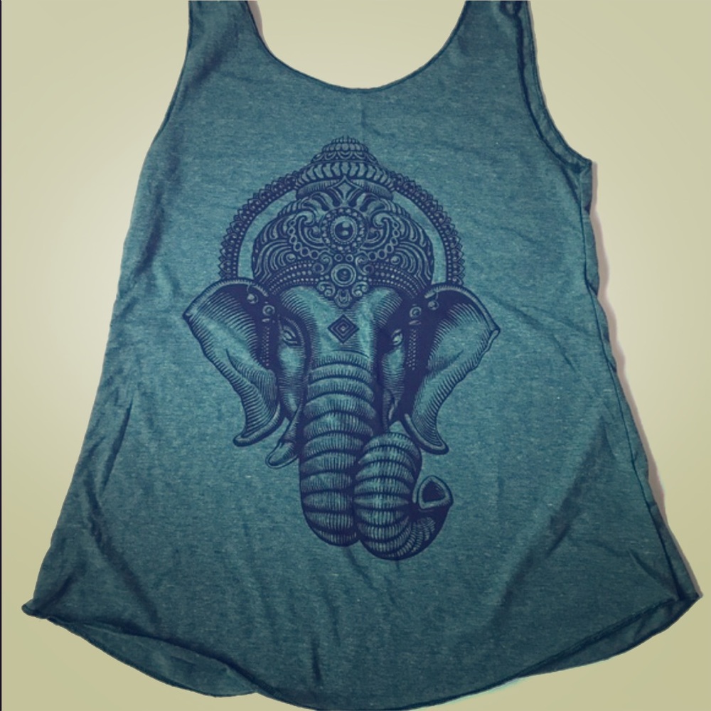 Green Elephant Ganesh Swing Tank, fair trade 🤗