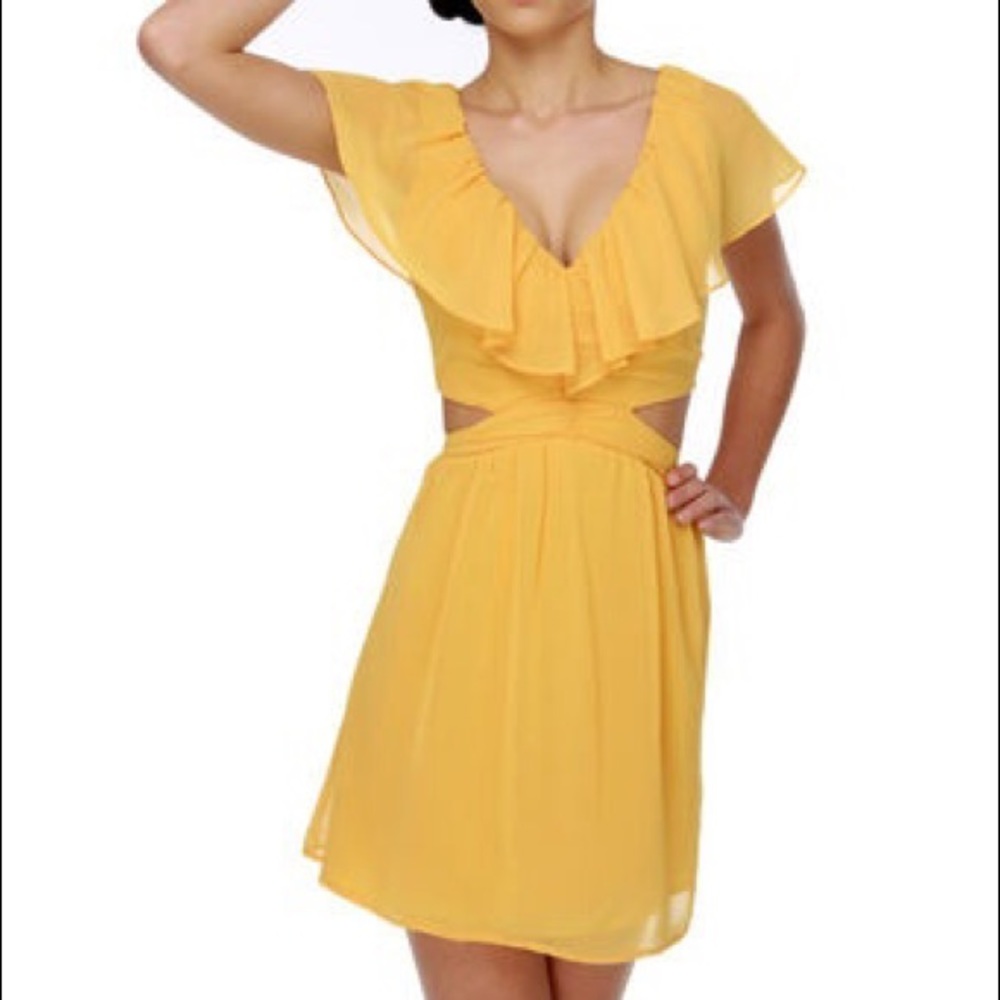 Lulu's Cut Out Dress Honey Punch $60 WORN ONCE