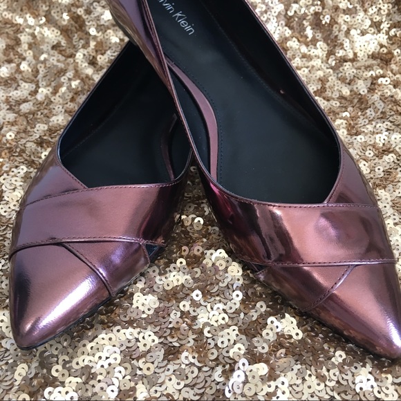 Calvin Klein Shoes - Calvin Klein Gailia Ruby Bronze Metallic Flats 8.5