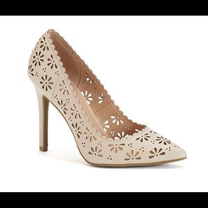 Lauren Conrad beige high heels