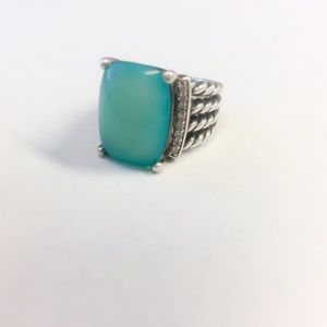 David Yurman Aqua Chalcedony Large Wheaton Ring 4