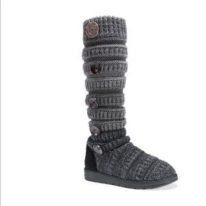 Muk luk black two toned sweater boots.