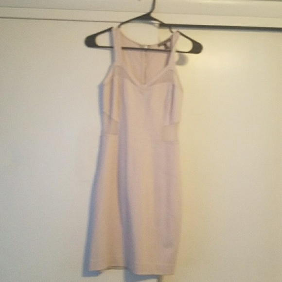 Express nude mesh bodcon body hugging dresss - Picture 1 of 4