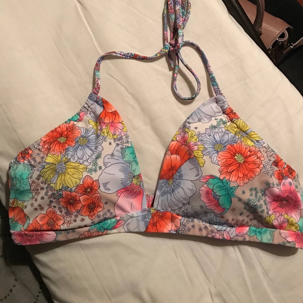 Floral print bikini top