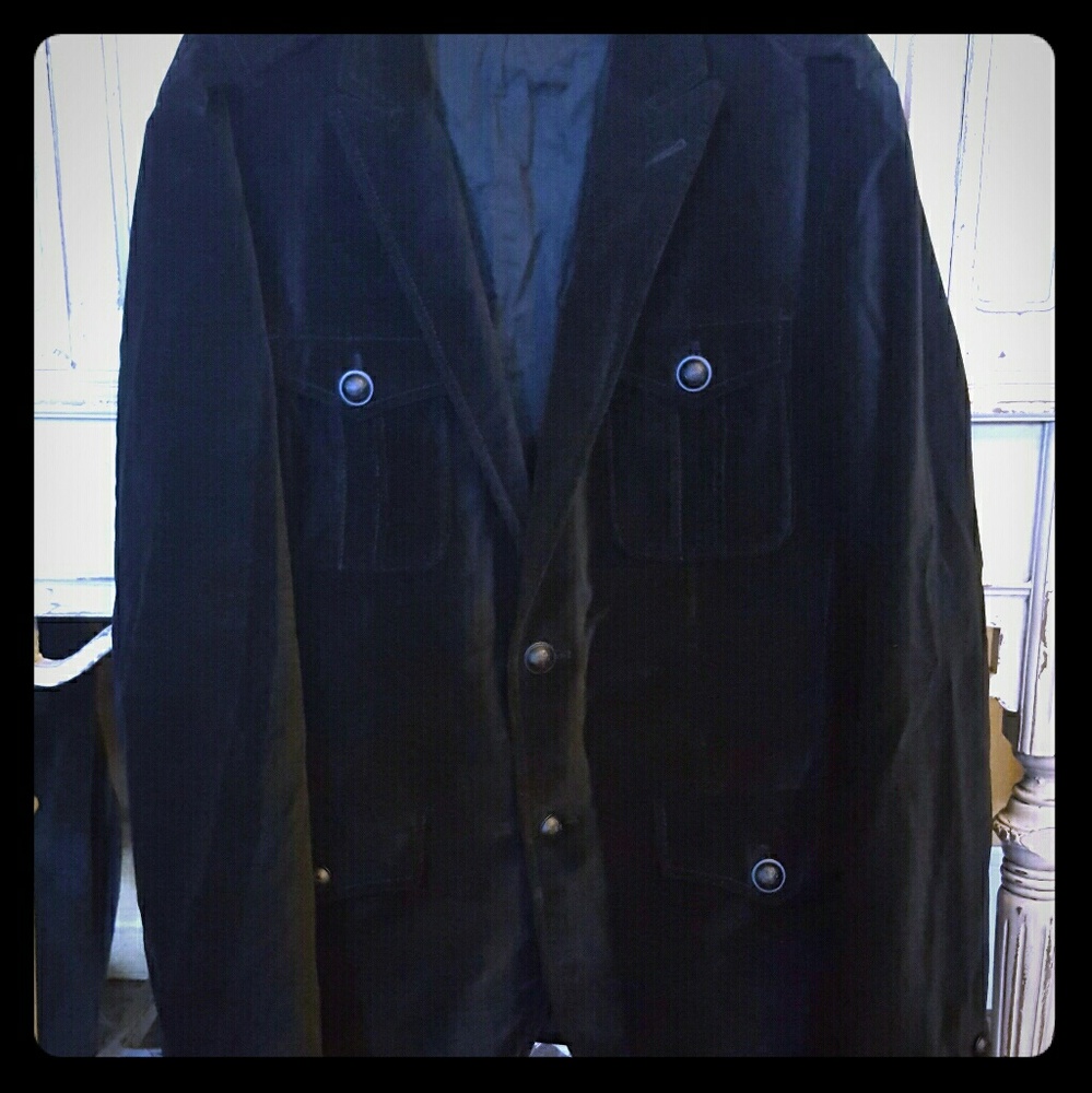 DKNY Black Velvet Blazer, Large