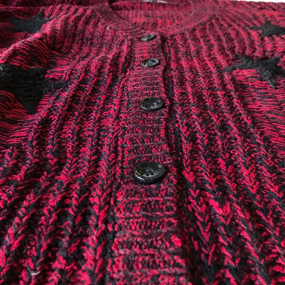 Burgundy Oversized Star Knit Cardigan *Last ONE* - Picture 4 of 5