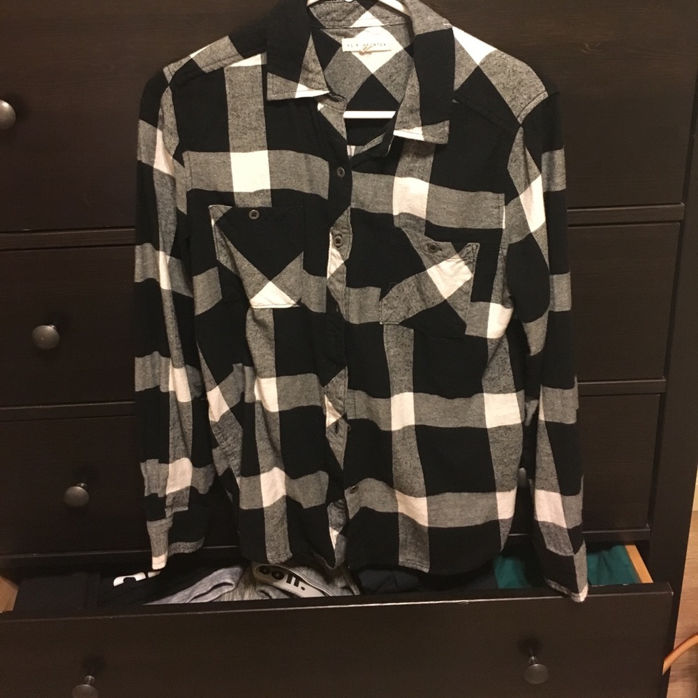 Black and white checkered flannel