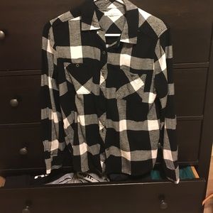 Black and white checkered flannel
