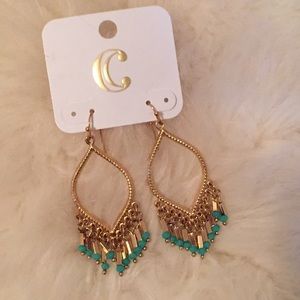 Teal colored Stylish earrings 💖