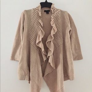 Anthropologie Pleated Cardigan, size S in Oatmeal