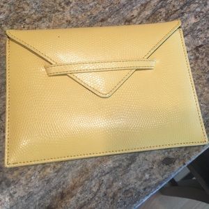 Leather Textured Envelope/Passport Case  (Yellow)