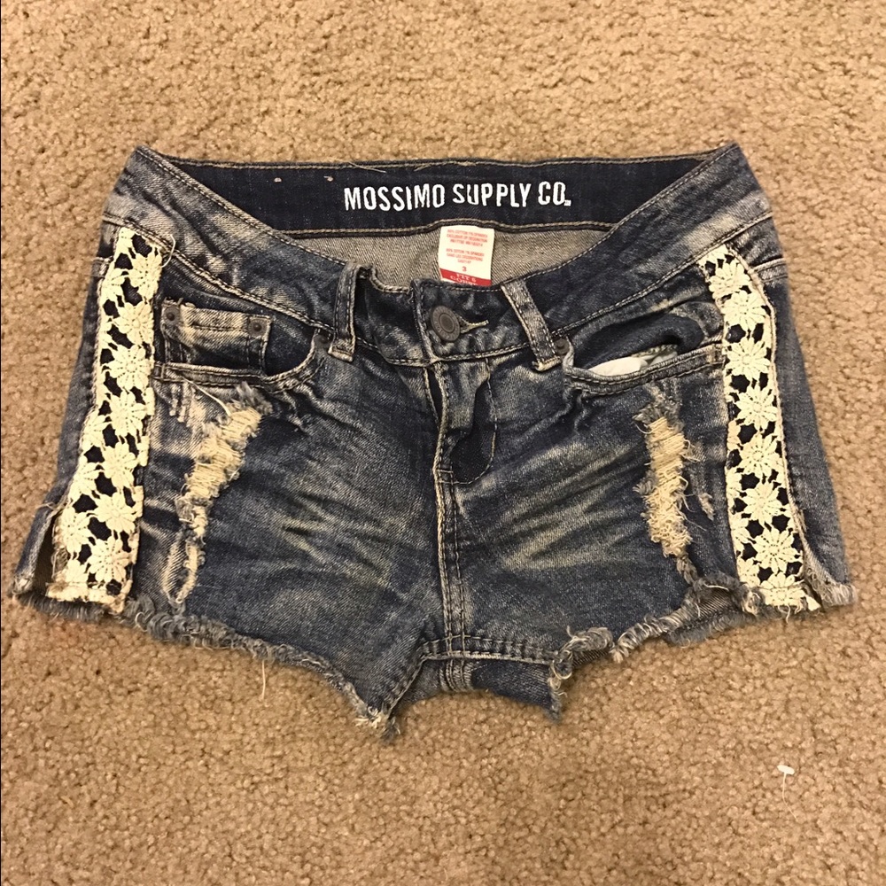 Denim Cutoff shorts with Lace Detail