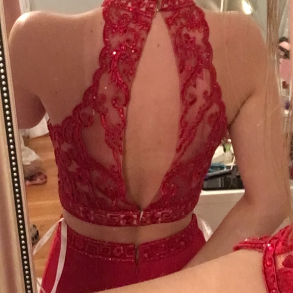 La Femme Red Two Piece - Picture 2 of 6