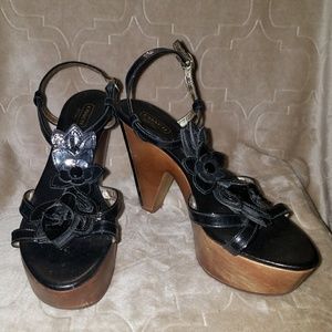 COACH Black Platform Heels $10