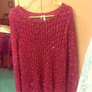 Sparkly, red sweater