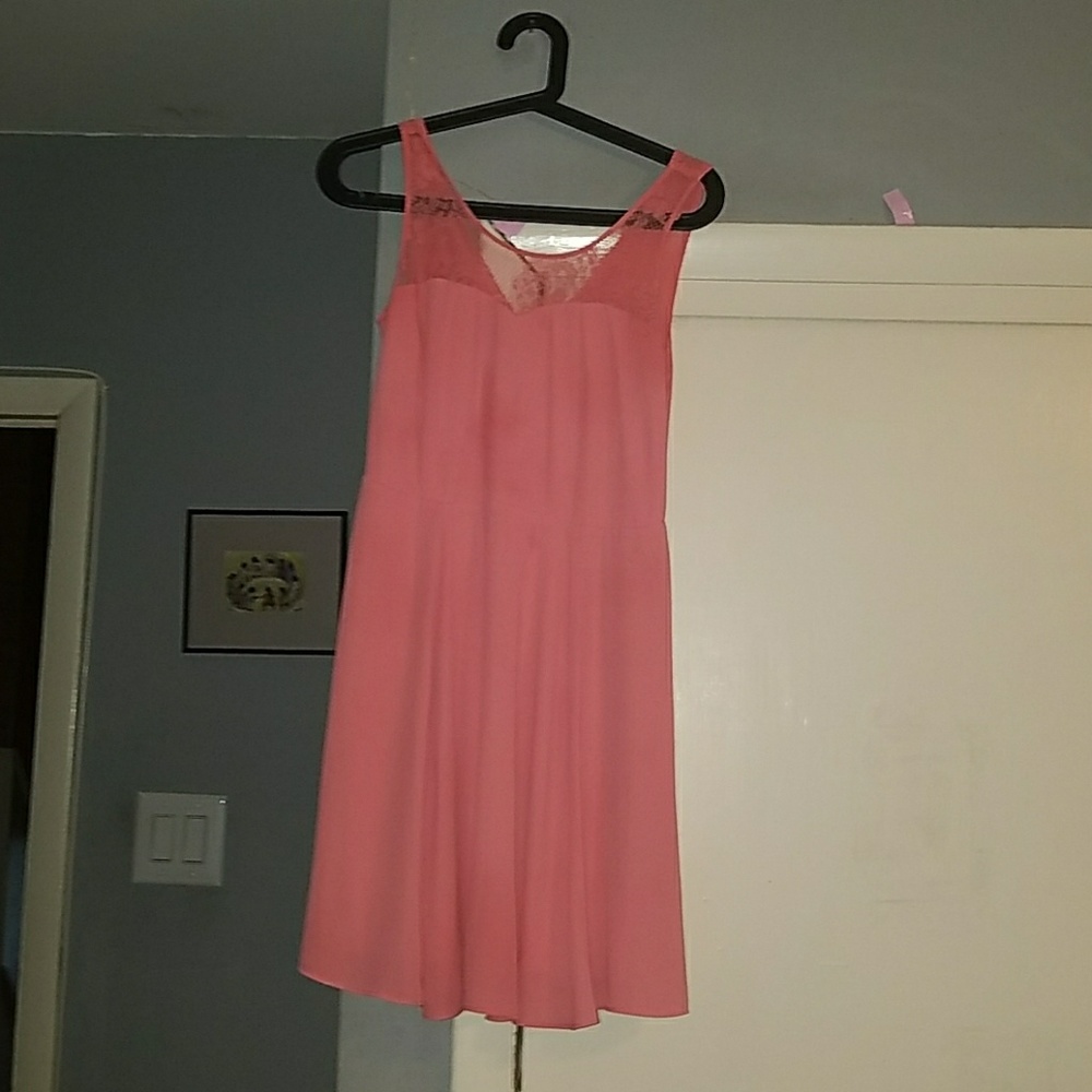 Express Coral with lace accent dress