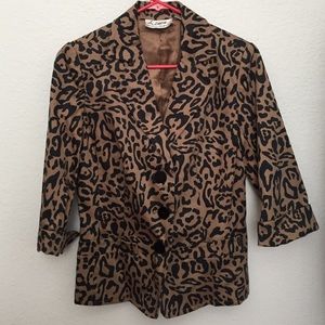 Leopardprint Cotton Ctretch Blazer SzXXS