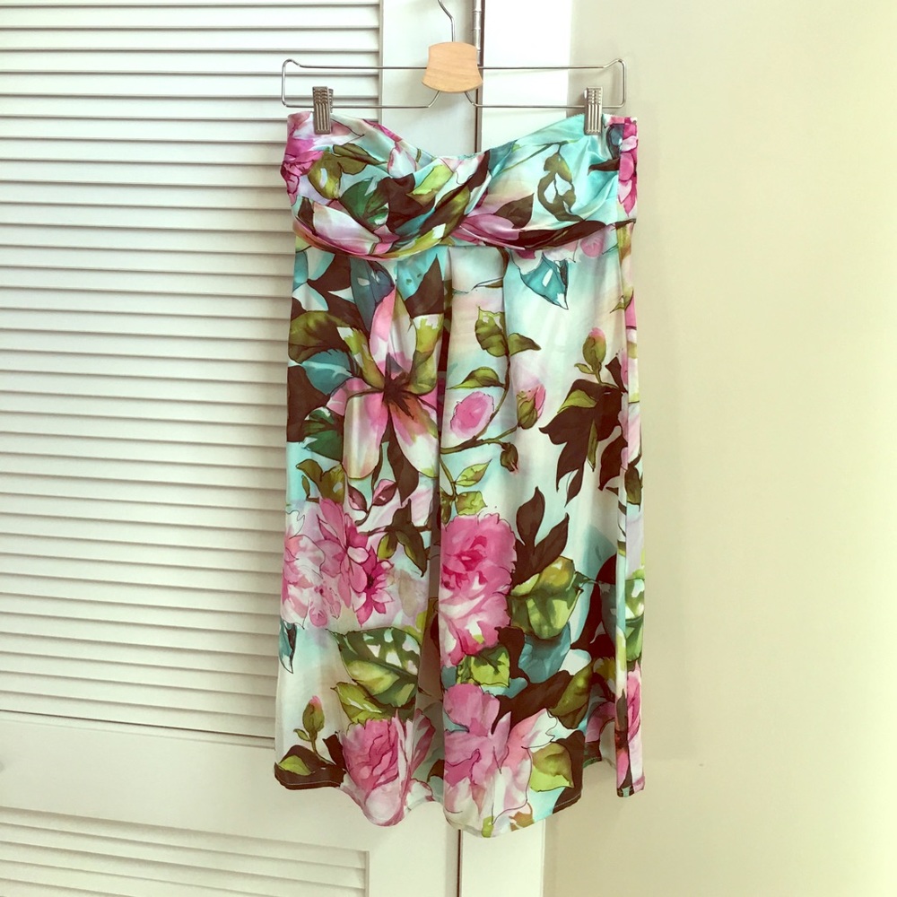 Floral cocktail dress with a removable sash
