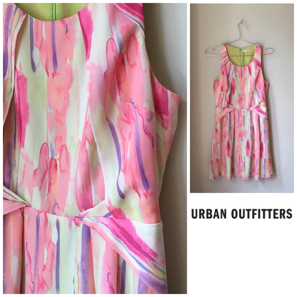 Like New: Origami Pleat Dress in Watercolor Print
