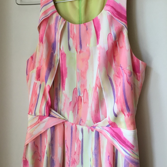 Like New: Origami Pleat Dress in Watercolor Print - Picture 6 of 6