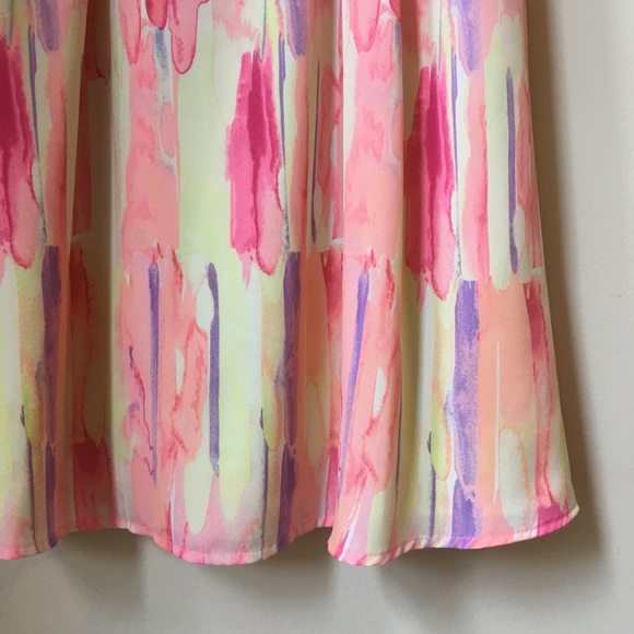 Like New: Origami Pleat Dress in Watercolor Print - Picture 4 of 6