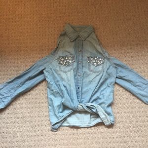 Denim Material Girl Button Up