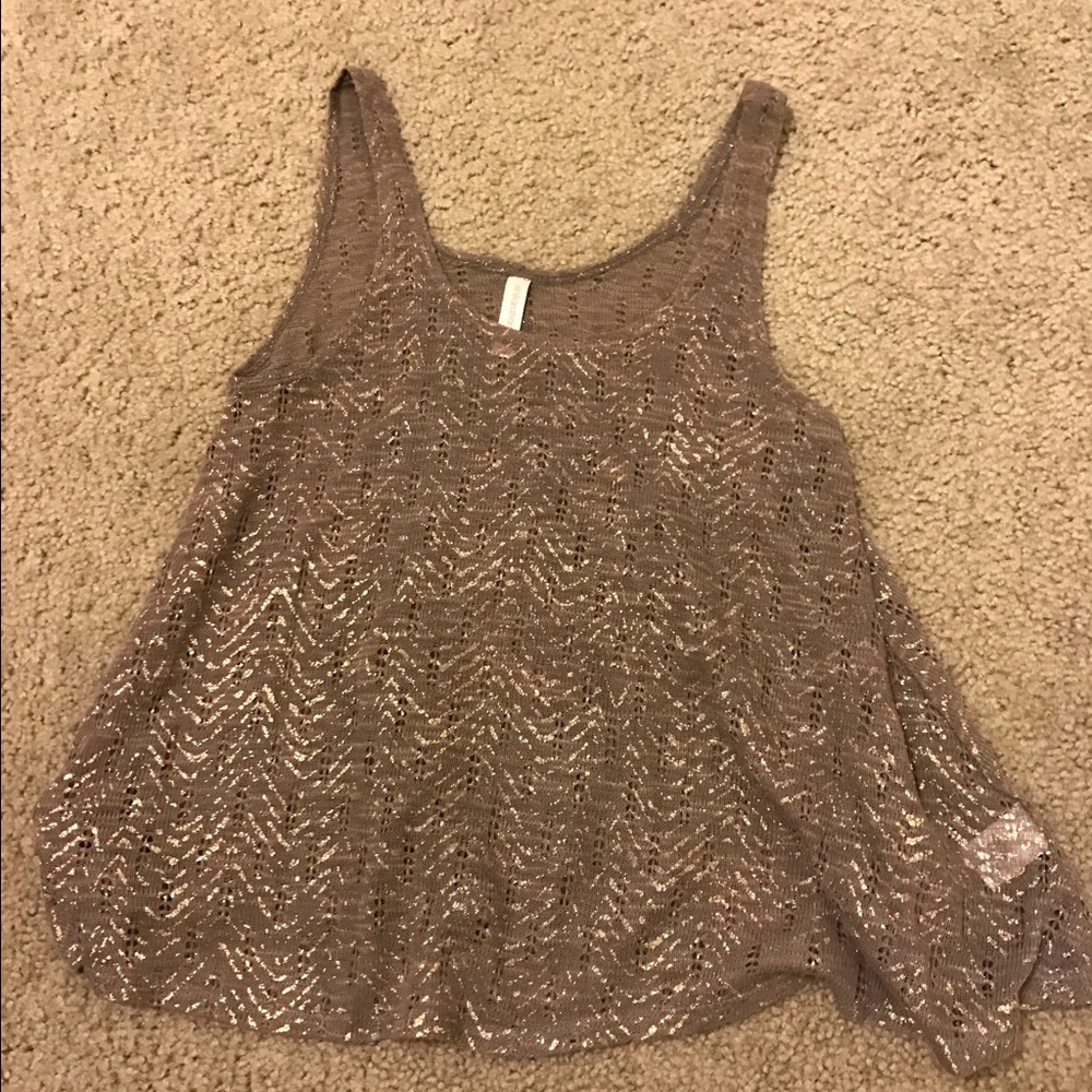Flowy Knit tank with Gold accents