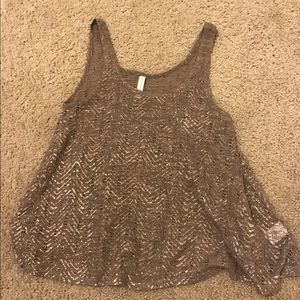 Flowy Knit tank with Gold accents