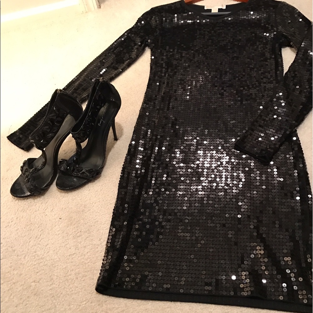 Black Sequined Dress