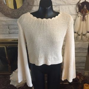 Forever 21 Cropped Bell Sleeve Sweater