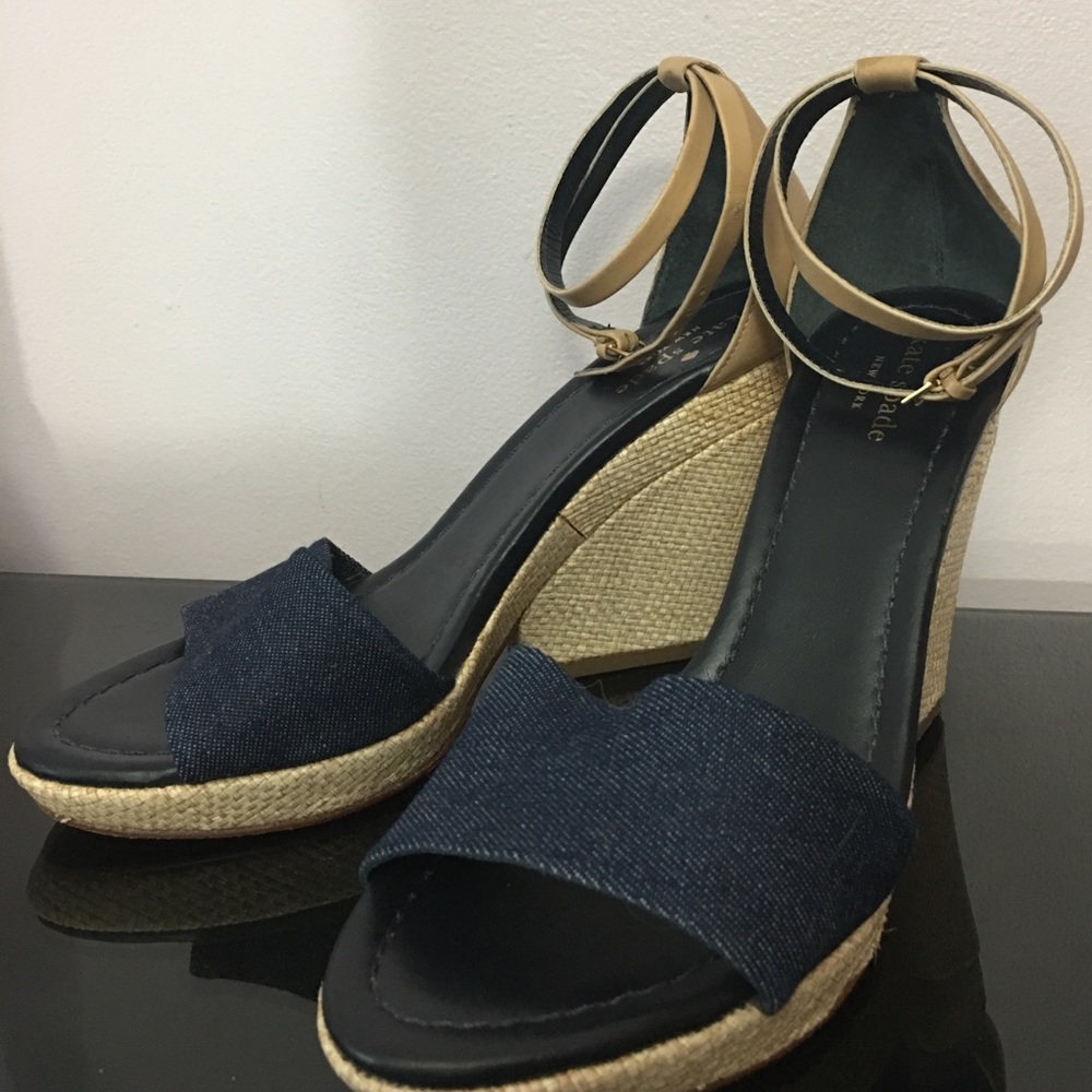❌SOLD❌Kate Spade denim platform wedge sandals