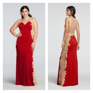 -FINAL- Red Mermaid/ Sheer Panel Dress