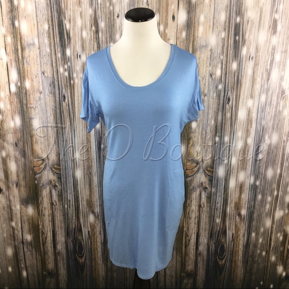 🎉CLEARANCE🎉Blue Short Sleeve T-Shirt Tunic Dress - Picture 3 of 4