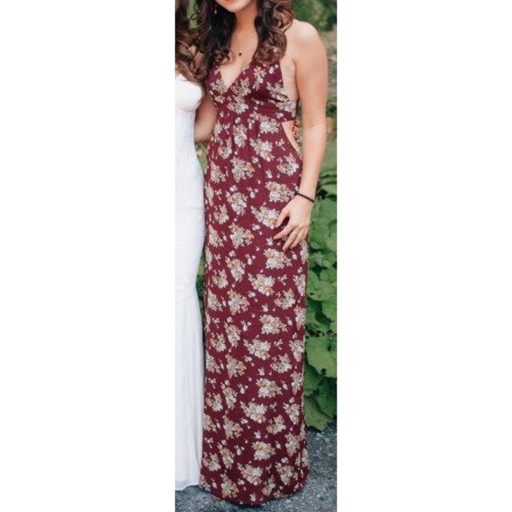 Floral print formal maxi dress prom dress